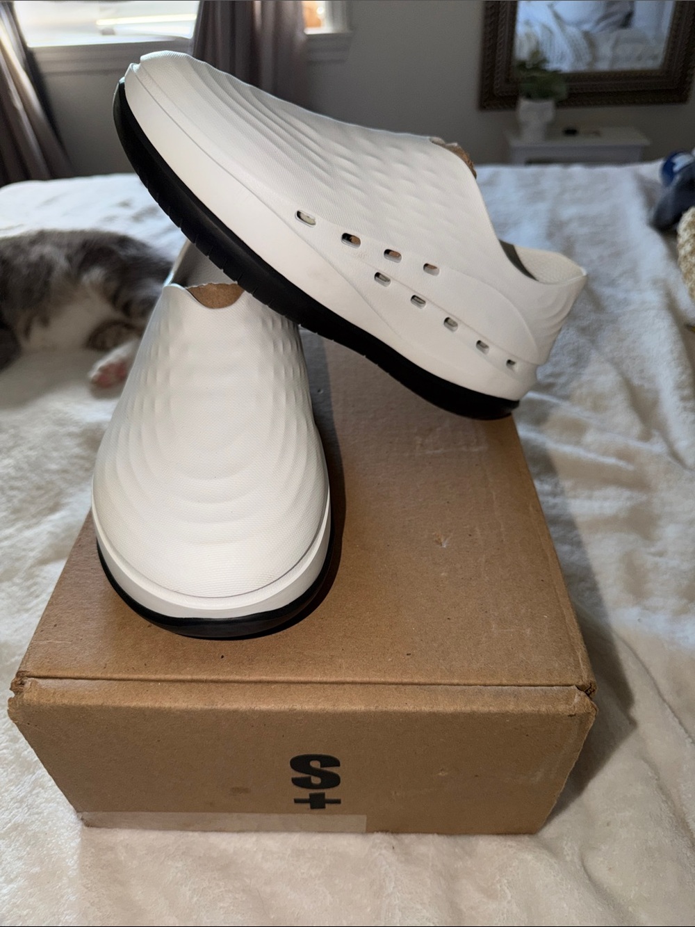 Stand Studio White Slip-On Athletic Clogs with Black Outsole - Picture 2 of 5